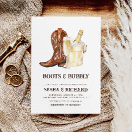 Invitation Boots & Bubbly Rustic Western Couples Douche