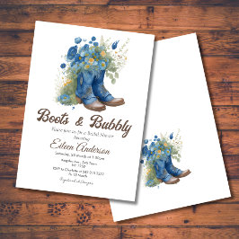 Invitation Boots & Bubbly Western Cowgirl Fête des mariées bl