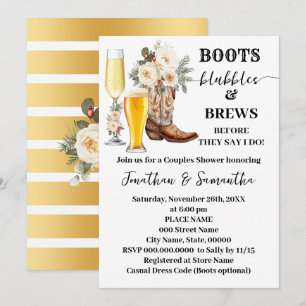 Invitation Boots Bulles & Brasseurs Mariage d'Hiver