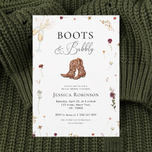 Invitation Boots fleurs sauvages et Fête des mariées occident
