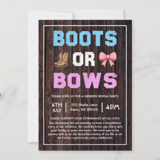 Invitation Boots or Bows Western Genre Reveve