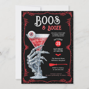 Invitation Booze & Booze Adulte Éffrayant Halloween Party