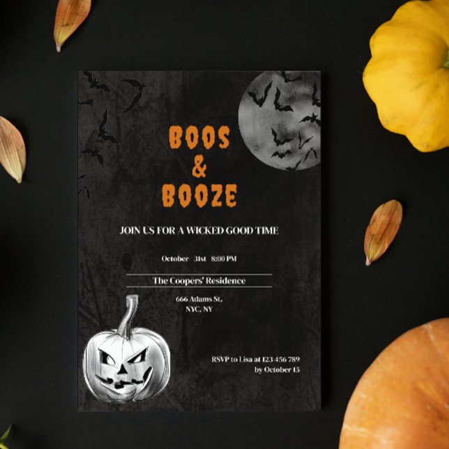 Invitation Booze Éffrayant Adulte Halloween Party (Créateur téléchargé)