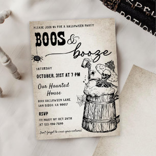Invitation Booze Ghost Halloween Party