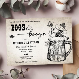Invitation Booze Ghost Halloween Party