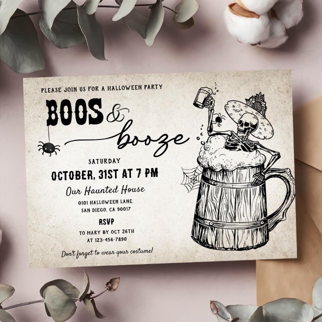Invitation Booze Ghost Halloween Party (Créateur téléchargé)