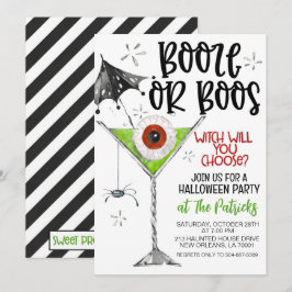 Invitation Booze ou Boos Halloween Party
