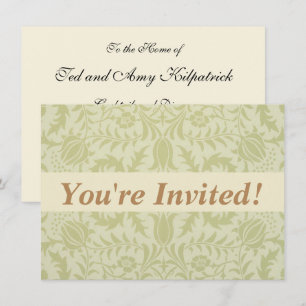 Invitation Borage de mariage vert doux de William Morris