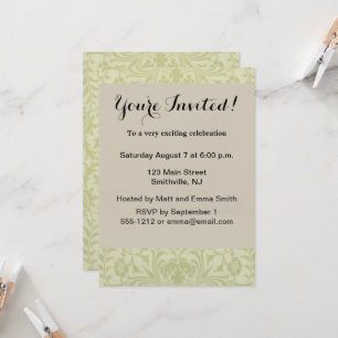 Invitation Borage Vert Tendre Mariage William Morris