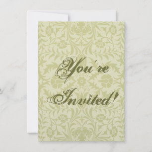 Invitation Borage vintage vert tendre damas de William Morris
