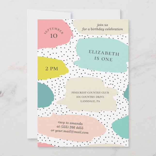 Invitation Bords de brosse mignons. Anniversaire de enfant ro (Devant)