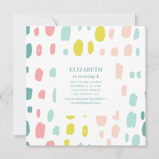 Invitation Bords de brosse mignons. Anniversaire de enfant ro (Devant)