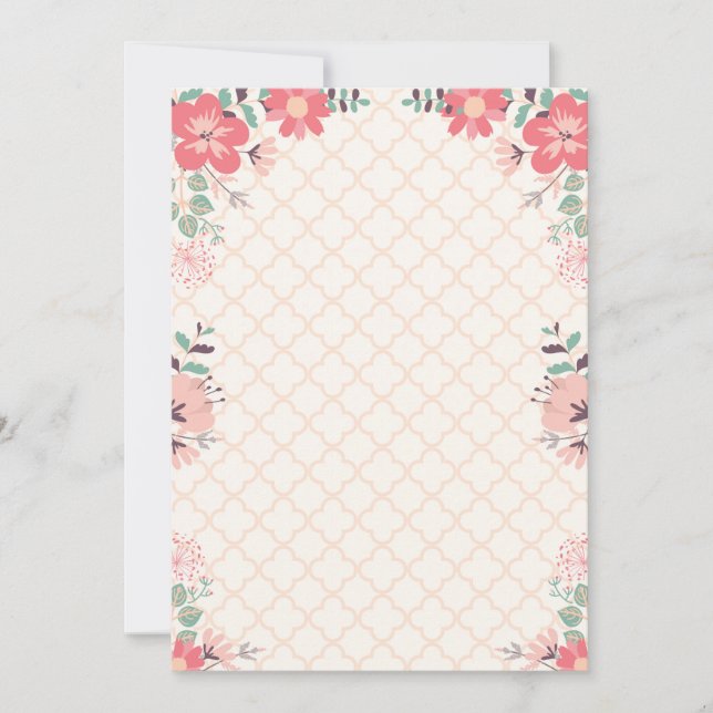 Invitation bordure de fleurs (Devant)