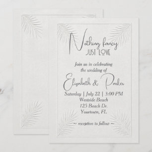 Invitation Bordure de palme tropicale gaufrée de mariage