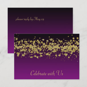 Invitation Bordure de Parties scintillant or bat mitzvah N'im