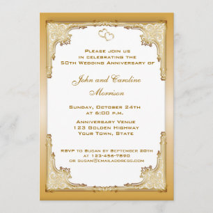 Invitation Bordure Dorée Décorative