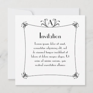 Invitation Bordure Elégante Personnalisable Avec Monogramme