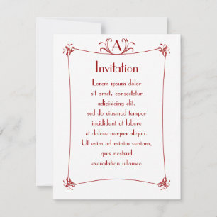 Invitation Bordure élégante personnalisable avec monogramme