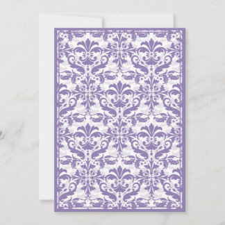 Invitation Bordure en damas avec double cadre (violet)