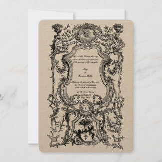Invitation Bordure florale du Rococo baroque des années 1700