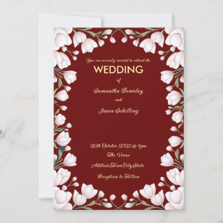 Invitation Bordure florale sur fond sombre 