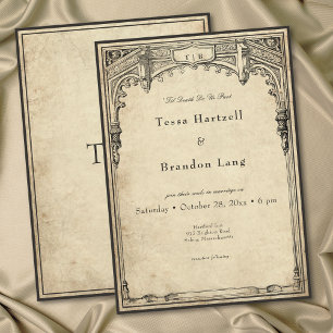 Invitation Bordure gothique médiévale vintage pour mariage su