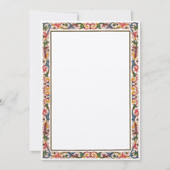 Invitation Bordure italienne antique 5 x 7 Mariage (Devant)
