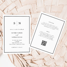 Invitation Bordure noire minimale et chic | Tout en un Mariag
