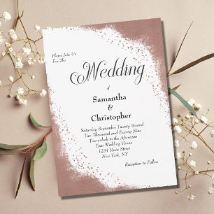 Invitation Bordure Rose Gold Glam Bling Moderne Élégant Maria