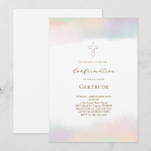 Invitation bordures de dégradés pastel Confirmation