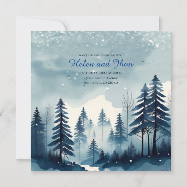 Invitation  Bosque con nieve (Devant)