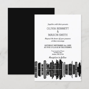 Invitation Boston Ma Skyline Cityscape