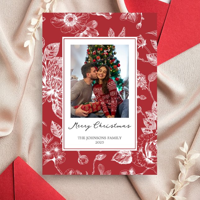Invitation Botanical Christmas Holiday Photo (Christmas Family Holiday Card )