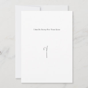 Invitation Botanical Grief Mourning Désolé For Your Loss Card