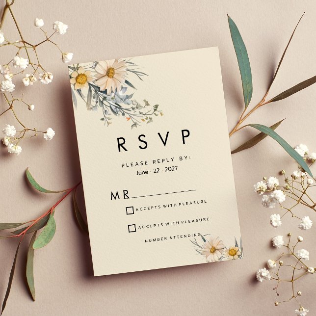 Invitation Botanical wildflowers garden floral RSVP (Botanical wildflowers garden floral RSVP)
