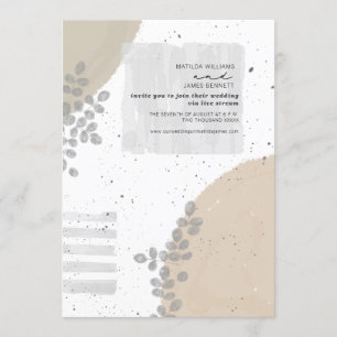 Invitation Botanique Abstrait Neutre Mariage Livestream
