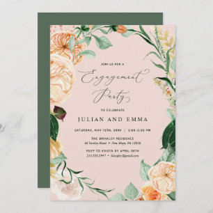 Invitation Botanique Boho Blush Pink Pastel