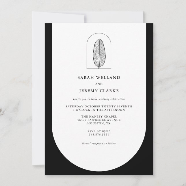 Invitation Botanique Boho Élégant Mariage officiel | Invitati (Devant)