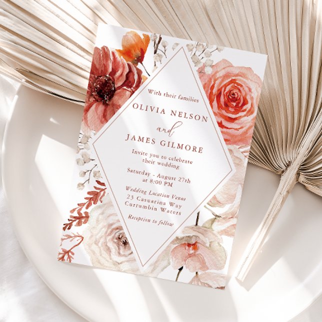 Invitation Botanique Boho Floral Frame Mariage (Créateur téléchargé)