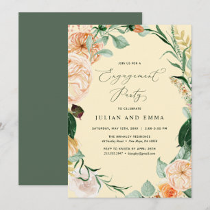 Invitation Botanique Boho Pastel Yellow Engagement Party