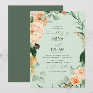Invitation Botanique Boho Verdure Élégante Sage Vert Mariage