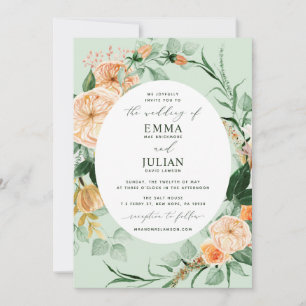 Invitation Botanique Boho vert Sage vert Mariage floral