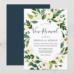 Invitation Botanique Elégante Wreath Garden Vow Renouvellemen