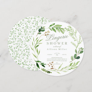 Invitation Botanique Feuille verte nuptiale Lingerie douche I