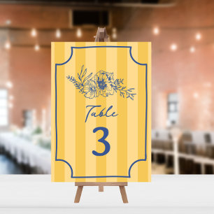 Invitation Botanique Floral Jaune Mariage à rayures