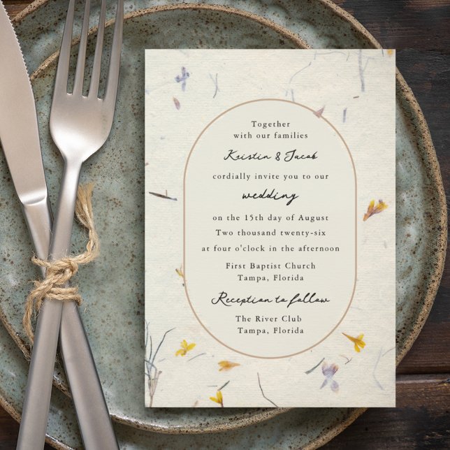 Invitation Botanique Floral Papier moderne Mariage numérique (Créateur téléchargé)