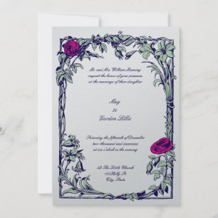 Invitation Botanique Floral Rose Vine Mariage frontalier