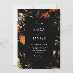 Invitation Botanique foncé romantique Mariage floral