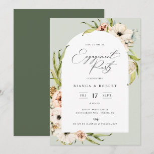 Invitation Botanique Forêt Florale Frame Engagement Partie In