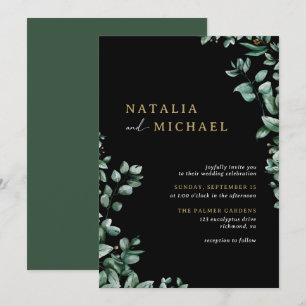 Invitation Botanique moderne d'Eucalyptus Mariage Moody noi